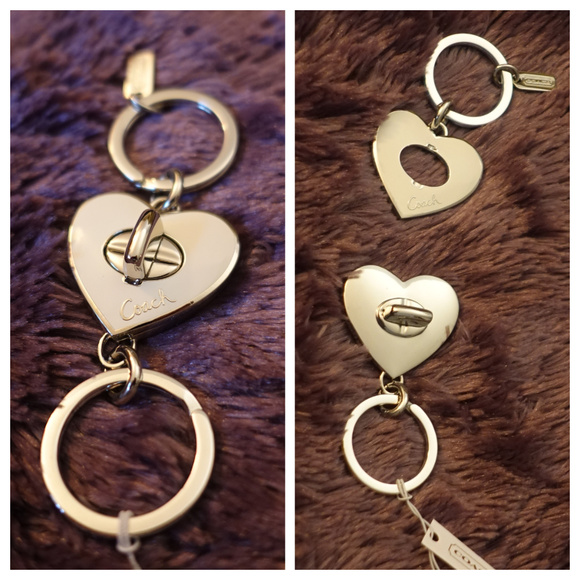 Coach Accessories - Coach Heart Turnlock Valet Key Fob